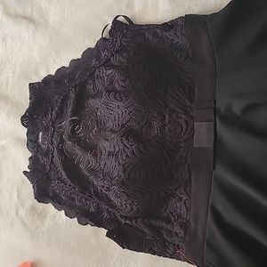 Bebe Mock Neck Lace Black Dress